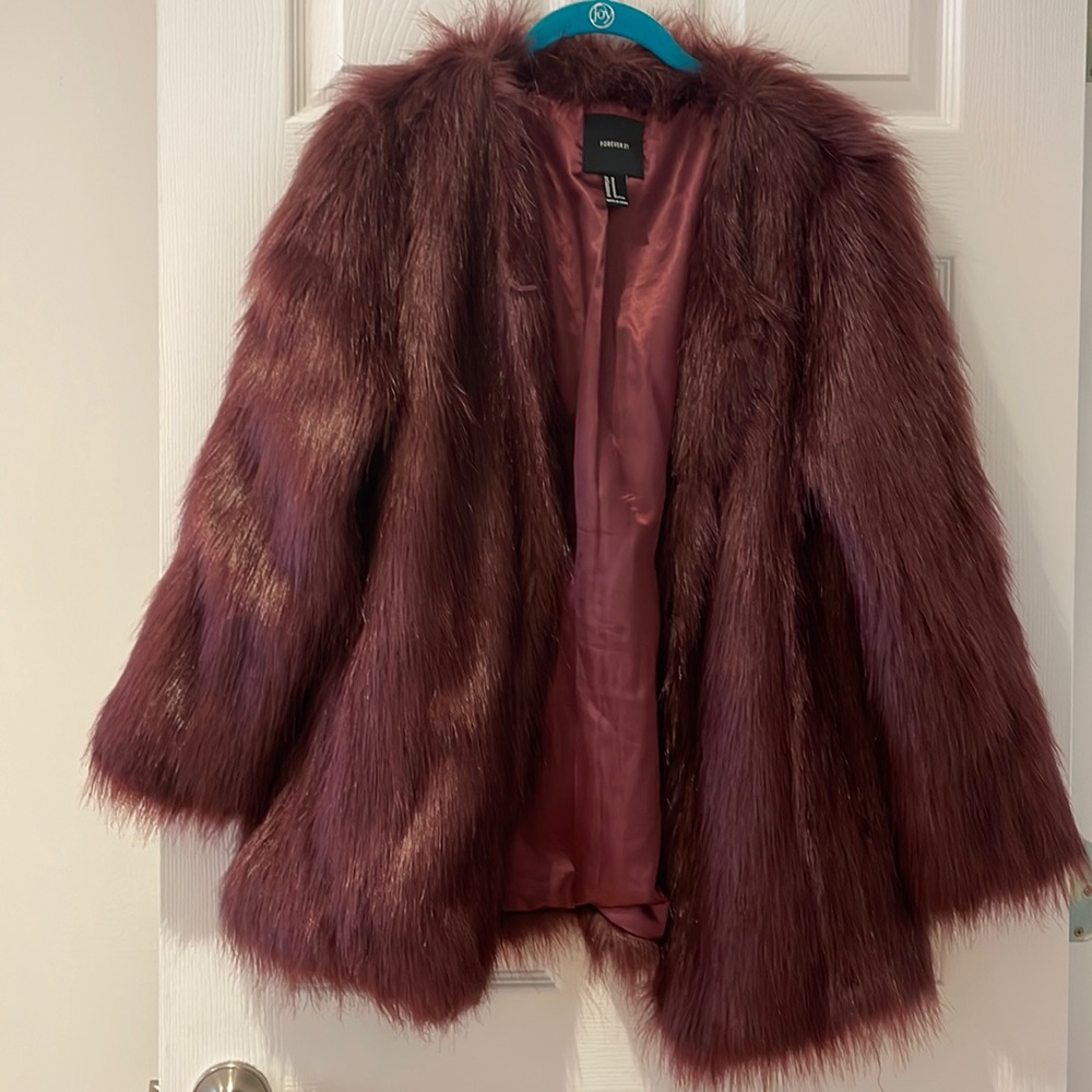 Faux fur coat and head band